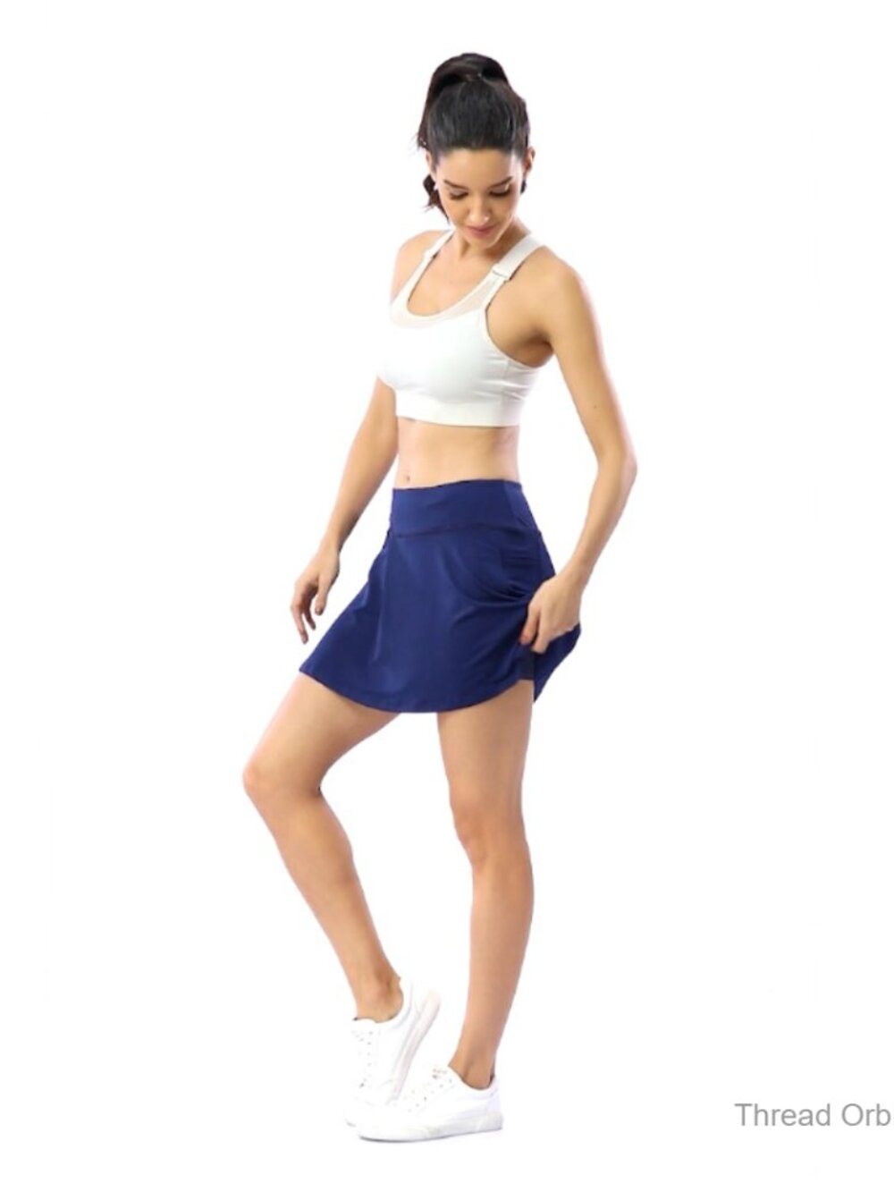 High Rise Athletic Skort with Pockets, Polyester Spandex, Regular Fit - Picture 7 of 7